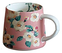 Belle Tasse, Céramique Fleur Mug Creative Nouveauté Lait Tasse Vintage Tasse À Café Peint À La Main Tasse À Café/Couleur Rose/380 Ml