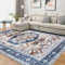 WONGS BEDDING Teppich Wohnzimmer Große 160x230cm rutschfeste Waschbare Teppich Vintage Oriental Teppich Super Soft Low Pile Teppich für Schlafzimmer, Esszimmer, Büro, Spielzimmer