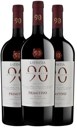 Novantaceppi Primitivo Puglia Magnum-Flasche 1,5 L Rotwein (Karton mit 3 Magnum-Flasche von 1,5 L)