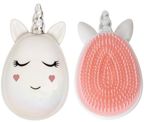 Brosse à cheveux licorne – Démêle en douceur - Tous les types de cheveux – Facile à utiliser et idéale pour les enfants – Couleur rose