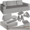 tectake® Spielsofa, Kindersofa klappbar, modulares Sofa mit Spiel- und Schlaffunktion, Möbel für Kinderzimmer, Indoor Spielplatz, Couch oder Sitzkissen, Schaumstoff Stapelsteine