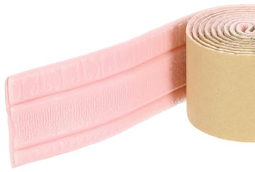 sourcing map Foam Molding Trim Self Adhesive, 3Inch x 7.54ft Flexible Wallpaper Border 3D Wall Edging Lines Foam Baseboard Trim for Home Decoration, Pink