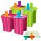 Moldes para Helados,DIY Molde Helado,Reutilizable Moldes para Helados de Grado Alimenticio sin BPA,para Paletas y Helados Caseros(Verde/Rosa Roj,2 Piezas)