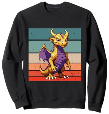 Squame del drago dorato, ventre viola, corna, ali, artiglio Felpa