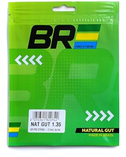 BR Pro String Cuerda de Tenis Natural Gut 1,35 mm – 2 Unidades de 6 Metros | Confort, Potencia y Control para Todos los Jugadores