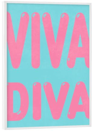 artboxONE Poster mit weißem Rahmen 18x13 cm Typografie Viva-Diva Glamour - Bild Viva Diva Girl große Schrift