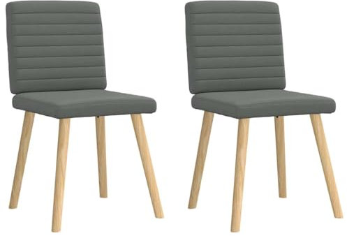 vidaXL Esszimmerstühle 2 STK. Dunkelgrau Stoff