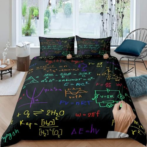 Mathematische Formel Bettwäsche 90X190 Cm Bettbezug 3D Druck Bedding Bettwäsche Set 3 Teilig Bettbezüge Hohe Dichte Mikrofaser Bettbezug 2 Kissenbezug - Hypoallergene Komfortabel Tages -75308081877556