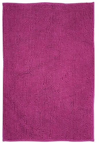 NYVI Badematte NYVISpa Chenille XXL 70x120 cm Lila Rechteckig - Badezimmerteppich - rutschfest, Saugfähig, Schnell Trocknend, Fußbodenheizung geeignet, Oeko-TEX, Waschbar, Weich