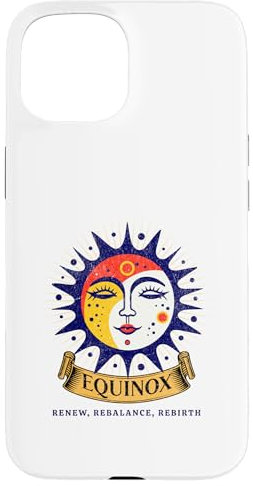 Spring Equinox Renew – Sonne, Mond & Blumen Design Geschenk Hülle für iPhone 15