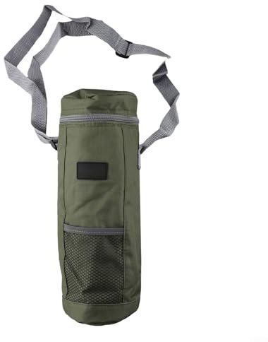 Acampar al aire libre aislado cilindro refrigerador bolsa Oxford paño botella de agua portador con mango largo (2L verde)