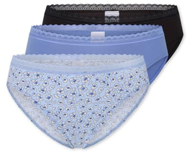 Schiesser Damen Rio Slips Baumwoll-Stretch Spitze | 3er Pack