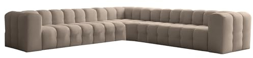 Friderik Ecksofa Baloo Corner 330x330 cm – Komfort mit HR-Schaum und Wellenfedern - Stoff Tiffany (Taupe)