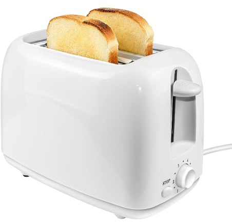 Deluxe 2-Slice Toaster with 6 Browning Settings, High Lift, Reheat, Defrost, Cancel, Anti-Jam, Auto Shut-Off, Integrated Bun Warmer, Removable Crumb Tray, Easy Clean, 1000W, White