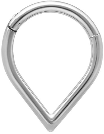 Wildcat Piercingringe - Teardrop Clicker | Titan Grad 23 - Piercingart: Labret, Rook, Lobe, Helix, Conch, Tragus, Nostril - hautverträglich, langlebig, wasserfest