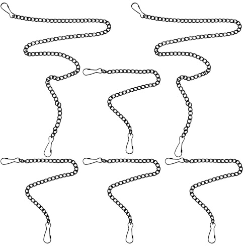Lurrose Outdoor Hanging Chains 6Pcs Metal Chains with Hooks and Snap Clips for Hanging Garden Plants, Signs, and Flower Pots, Sturdy Iron Construction