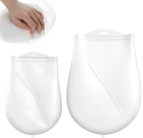 Confezione da 2 sacchetti in silicone per impastare pane, impastare e impastare in silicone, grandi e piccoli, per pane, pasticceria, pizza, tortilla, bianco