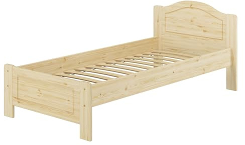 Erst-Holz Massivholzbett Einzelbett Holzbett 90x200 Kiefer unbehandelt mit Zubehör V-60.37N-09