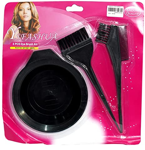 Kit Tinta Capelli 3 Pezzi – Ciotola per Tinta, Pennello Tintura Capelli e Pettine Applicatore – Set Professionale Colorazione Capelli, Accessori Parrucchiere per Tinta, Decolorazione, Balayage