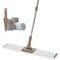 CQT Commercial Flat Microfiber Floor Mop Cleaning System 24 Inch Wet Dry and Dust Hardwood with 4 Washable Pads Cleaner for Laminate Tile Stainless Steel Handle and Extension (PT14 Brown)