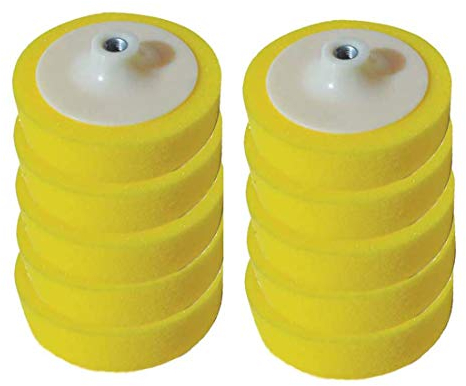 Craft-Equip Basic 10er Pack 150mm Polierschwamm M14 Stützteller gelb glatt Pad