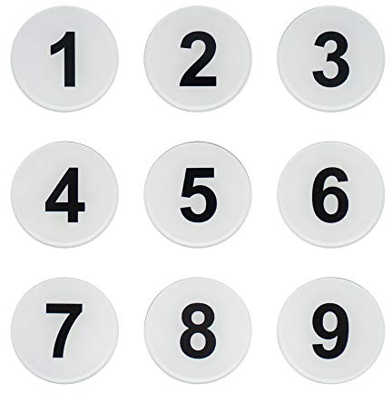 Runder Spind-Zahlenaufkleber, Zimmernummer, Türschild, mit Selbstklebeband (1–25, Weiß)