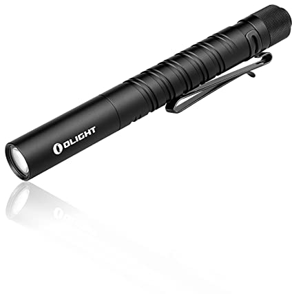 OLIGHT I3T PLUS Mini Stylo Lampe de Poche Stylo Lumière avec 2*AAA Batteries 250 Lumens 70M 28 Heures Allumer par Commutateur de queue (Noir)