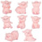MEZHEN Glücksschweinchen Figuren Rosa Schweinchen Tortendeko Schwein Kuchen Deko Figur Harz Ornamente Gartendeko Kuchendeko Handwerk Kindergeburtstag Party 8 Stück