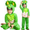 IKALI Kleinkind Kinder Dinosaurier Kostüm, Dino Triceratops Jumpsuit Halloween Karneval Deluxe Outfit mit Kapuze für Mädchen Jungen 2 Jahre