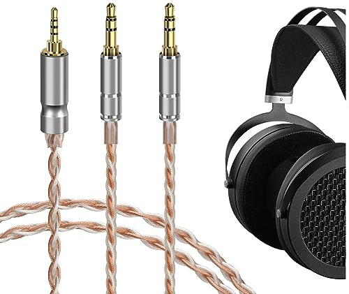 Geekria Cavo bilanciato da 2,5 mm compatibile Con SUNDARA, HE4XX, 400i, HE1000V2, Denon AH-D600, AH-D7200, AH-D7100, 5N OCC Cavo Audio placcato Argento (da 2,5 mm a Doppio maschio da 3,5 mm)