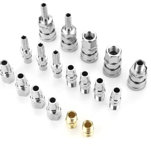 Connettore per compressore d'Aria 18pcs per Tubo di Linea attacchi rapidi Aria compressa raccordi a sgancio rapido ad Alta Resistenza Argento 1/4 con Raccordi Accessoires de compresseur pneumatique