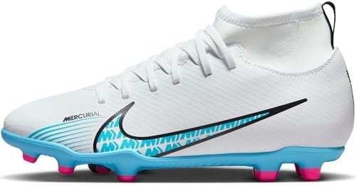 NIKE Jr Superfly 9 Club Fg/Mg Sneaker, White Baltic Blue Pink Blast, 1 UK