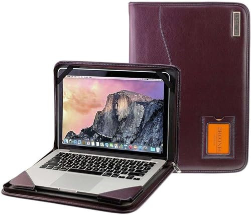 Broonel - Contour Series - Lila Leder Laptop Fall/Hülse - Kompatibel mit dem Schenker Key 15 Laptop