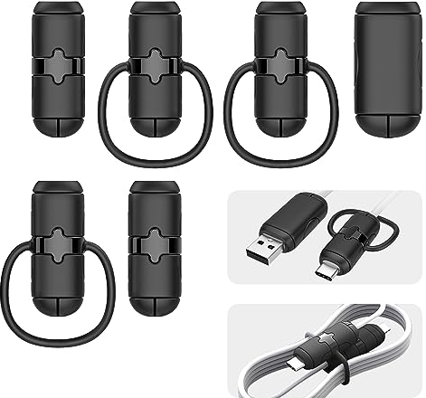 Nearockle 2 in 1 kabelschutz Set für Ladekabel, Silikon Kabelhülle für Laptop, Ladekabel Schutz für usb c Ladekabel, usb auf usb c, Kabelmanagement (Schwarz)