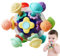 Beißball - Bunter Raumschiff-förmiger sensorischer Beißringball mit Rassel - Rasselspielzeug, Reisespielzeug, Greifspielzeug, Montessori-Spielzeug, Ballspielzeug, Geburtstagsgeschenke für