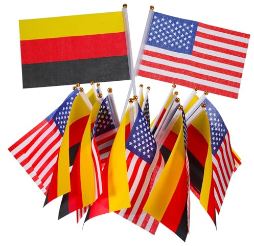 Unomor 20st Usa Deutschland Schwenkt Die Flagge Hand Schwenkende Fahnen Flagge Für Sportveranstaltungen Deutsche Reichsflagge Amerikanische Flaggen Mini Plastik Tag Der Unabhängigkeit