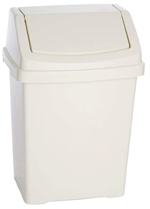 Best House Swing Bin 20 Litres For Home Garden Kitchen Office and Bathroom Rubbish Recycle Plastic Waste Bin, Trash Can Dustbin with Swing Lid (White, Pack of 1)