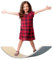 HIUOUIH Balance Board Kinder Wobble Board aus Holz Wackelbrett Wippe zum Balancieren mit Filz Balancebrett für Motorik Training, Gray