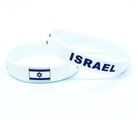 JCUIyon 1 pièce Silicone hommes femmes pays drapeau impression Bracelet sport amitié Bracelet italie brésil France bracelets Souvenir(03 Israel_A 1)
