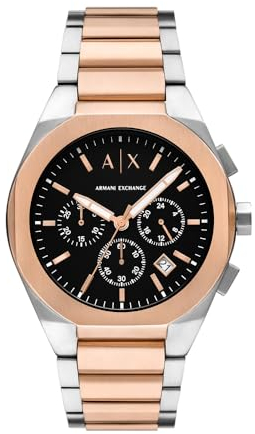 Armani Exchange Herren Analog Quarz Uhr mit Edelstahl Armband AX4181