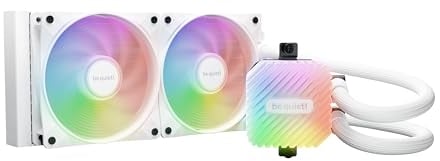 be quiet! Light Loop 240 mm White CPU refrigerador con agua para sistemas muyoverclockeados, elegante bloque de refrigeración ARGB, 2 ventiladores Light WingsLX PWM high-speed, con ARGB-PWM-Hub