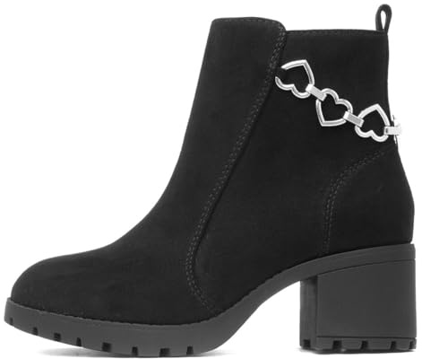 Lilley Girls Black Heeled Zip Up Heart Boot - Size 5 UK - Black