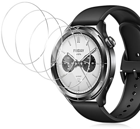 Yenwen Schutzfolie für Xiaomi Watch S4 für Panzerglas, 4 Stück Wasserdichtes Gehärtetes Glas Folie, Anti-Scratch Displayschutzfolie, Ultradünne Blasenfreie Displayschutz