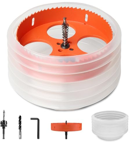 Storystore 6 inch Hole Saw for Recessed Lights,Hole Saw Kit with Dust Bowl, Drill Bit for Wood Metal Plastic,Bi-Metal Drywall Saw, Hole Cutter for Clean and Precise Cuts