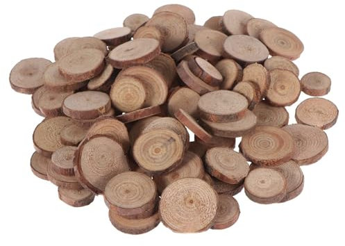 CYMMIYT Rondelles De Bois Disques de Bois Ronds Bruts for Bricolage, centres de Table de Mariage, 1,5 à 3 cm, 100 pièces