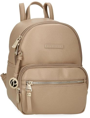 Pepe Jeans Elia Mochila Casual Beige 20x25,5x10 cms Piel sintética 5,1L by Joumma Bags