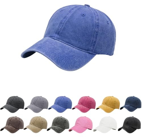 Aomig Casquette de Baseball, Style Rétro Ancien Anti-Soleil -Bleu Roi | Baseball Cap Homme Femme été Unisexe Réglable Sport Extérieur Sunhat Chapeau
