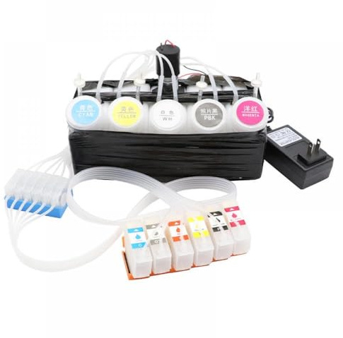 KFJHTWG Système d'alimentation en Encre XP-15000 DTF CISS avec Filtre à Encre Blanche Compatible avec Les modèles d'imprimante XP-15010 XP-15080 XP 15000 XP15000 CISS sans Puce