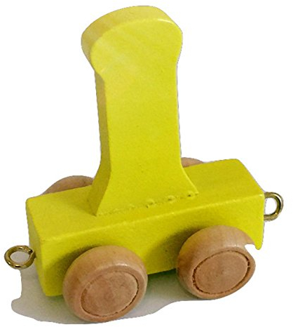 FunWorldToys® Buchstabenzug Bunt Holzeisenbahn Namenszug aus Holz (Buchstabe I)