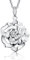 jiamiaoi Rose Kette Silber 925 Damen Frauen Anhänger Rose Blume Kette mit Rosenanhänger Halskette Damen Silberkette mit Anhänger
